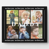 Daddy We love you Six Photo Collage Black フォトプラーク (正面)