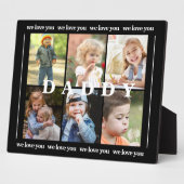 Daddy We love you Six Photo Collage Black フォトプラーク (側面)