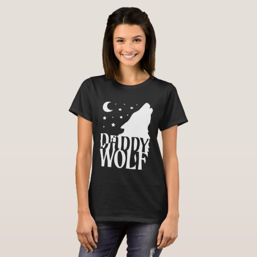 Daddy Wolf Wolf Pack Wolf Family Matching Family O Tシャツ (正面フル)