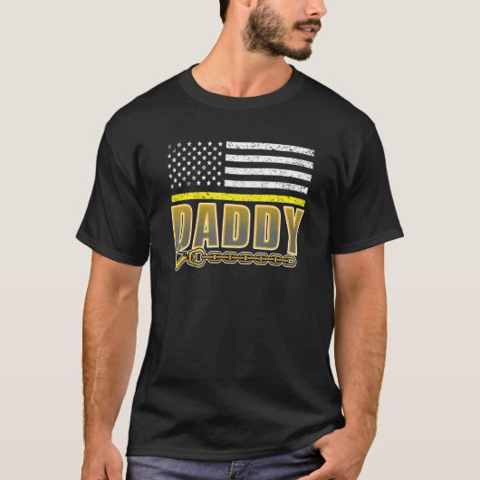 Daddy Yellow Line 911警察ディスパッチャTow T Tシャツ (正面)