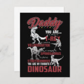 Daddy YouはTレックス恐竜のギフトと同じくらい強い サンキューカード (正面/裏面)