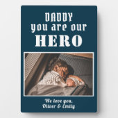 Daddy you are Hero Blue Father's Day Family Photo フォトプラーク (正面)