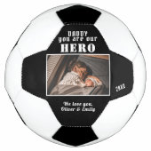 Daddy you are Hero Father Family Photo Keepsake サッカーボール (正面)