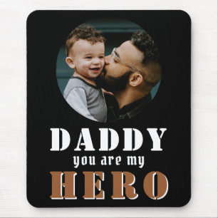 Daddy you are my Heroパパフォトファーザーズデイマウス マウスパッド