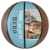 Daddy you are my Hero Blue Father's Day Photo バスケットボール (縦)