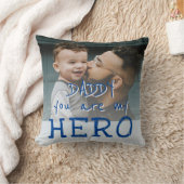 Daddy you are my Hero Father Family Photo クッション (ブランケット)