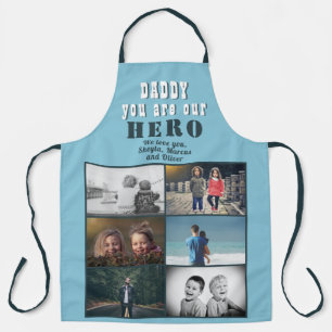 Daddy you are our Hero 6 Photo Collage エプロン