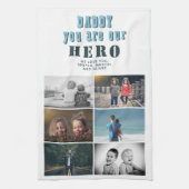 Daddy you are our Hero 6 Photo Collage キッチンタオル (縦)