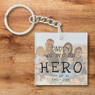 Daddy you are our Hero Full Photoパパ キーホルダー