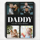 Daddy You are our Superheroフォトコラージュシンプル マウスパッド (正面)