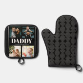 Daddy You are our Superheroフォトコラージュシンプル 鍋つかみ&鍋敷きセット (正面)