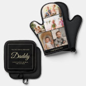 Daddy You are our Superhero 5 Photo Collage 鍋つかみ&鍋敷きセット (正面/裏面)