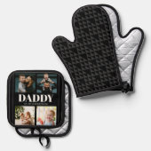 Daddy You are our Superhero Photo Collage Pattern 鍋つかみ&鍋敷きセット (正面/裏面)