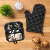 Daddy You are our Superhero Photo Collage Pattern 鍋つかみ&鍋敷きセット (トップダウン)