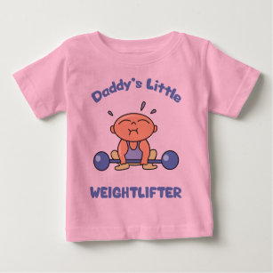 Daddysの小さい重量挙げ選手は重量挙げをからかいます ベビーTシャツ