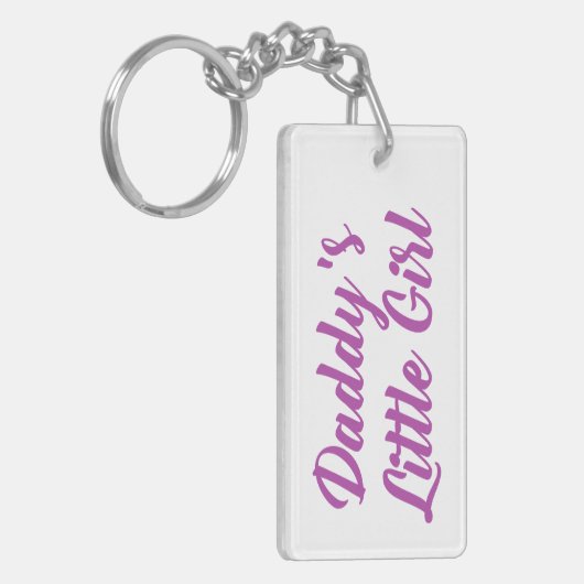 Daddysの紫色およびピンクの小さな女の子 キーホルダー (正面左)