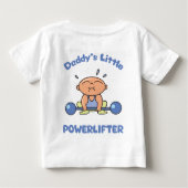 Daddysリトルパワーリフターキッズスポーツパワーリフティング ベビーTシャツ (裏面)
