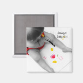 Daddys小さな女の子I愛する愛するパパIハートU マグネット (正面/裏面)