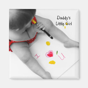 Daddys小さな女の子I愛する愛するパパIハートU マグネット
