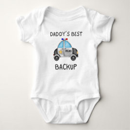 Daddy's Best Back Up, Police Car Lover Gift ベビーボディスーツ