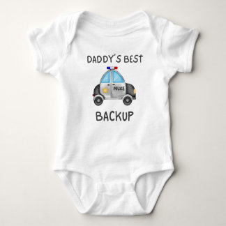Daddy's Best Back Up, Police Car Lover Gift ベビーボディスーツ