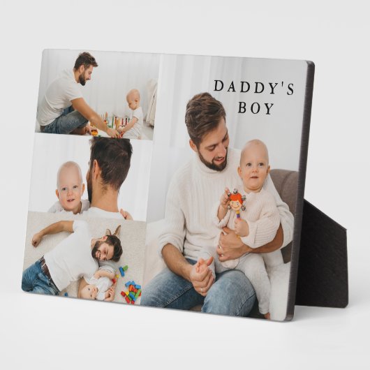 Daddy's Boy – フォトコラージュ父の日写真 フォトプラーク (側面)