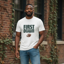 Daddy's First Year Down Football Graphic T-Shirt Tシャツ