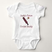 Daddy's Future Cricket Buddy | Custom Cricket ベビーボディスーツ (正面)