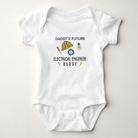 Daddy's Future Electrical Engineer Buddy Wiring ベビーボディスーツ (正面)