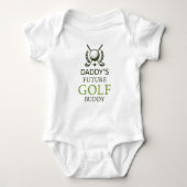 Daddy's Future Golf Buddy Cute Golfing ベビーボディスーツ (正面)