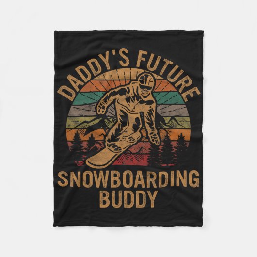 Daddy's Future Snowboarding Buddy Gift Snowboard S フリースブランケット (正面)