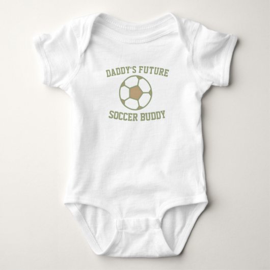 Daddy's Future Soccer Buddy - Funny Soccer ベビーボディスーツ (正面)