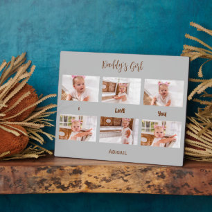 Daddy's Girl I love You Photo Collage Gray フォトプラーク