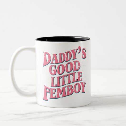 Daddy's Good Little Femboy LGBTゲイプライド・フェモビー ツートーンマグカップ (左)