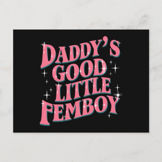Daddy's Good Little Femboy LGBTゲイプライド・フェモビー ポストカード (正面)