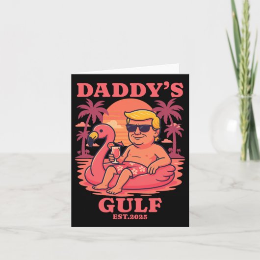 Daddy's Gulf 2025 Funny Daddy Trump Daddys Retro V カード (正面)