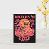 Daddy's Gulf 2025 Funny Daddy Trump Daddys Retro V カード (黄色い花)