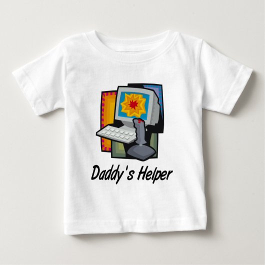 Daddy's Helperコンピューターゲーム ベビーTシャツ (正面)