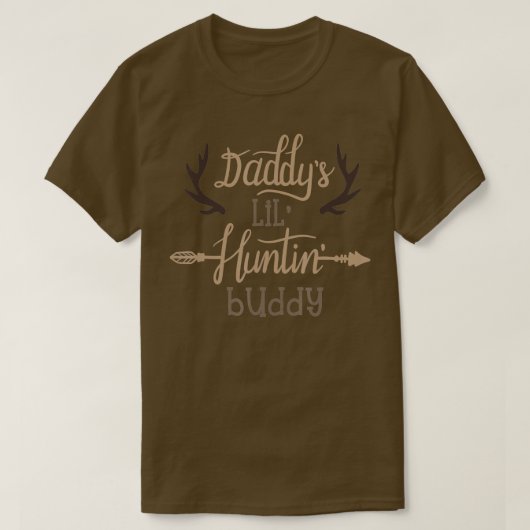 Daddys Lil Hunting Buddy Kids Hunting  Deer Antler Tシャツ (デザイン正面)
