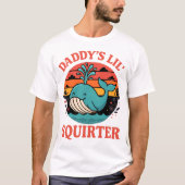 Daddy's Lil Squirter Retro Whale Illustration Tシャツ (正面)