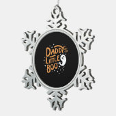 Daddys Little Boo Happy Halloween Style スノーフレークピューターオーナメント (右)