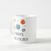 Daddy's Little Galaxy Funny Quote Space Kids コーヒーマグカップ (正面左)