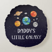 Daddy's Little Galaxy Funny Quote Space Nursery ラウンドクッション (正面)