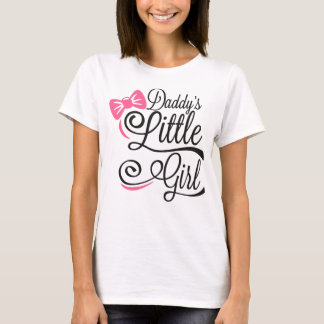 Daddy's Little Girl Pink Bow Script Tシャツ