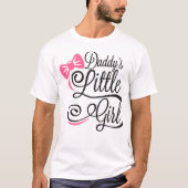 Daddy's Little Girl Pink Bow Script Tシャツ (正面)