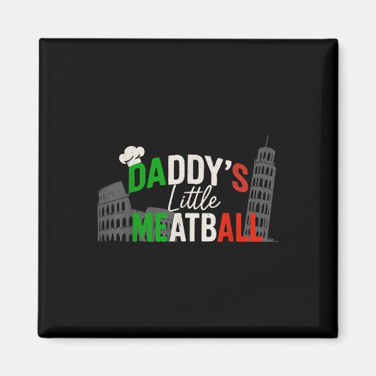 Daddys Little Meatball Mommy's Little Meatball マグネット (正面)