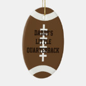 Daddy's Little Quarterback Vertical Photo セラミックオーナメント (右)