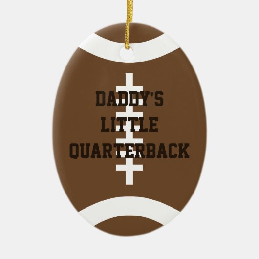 Daddy's Little Quarterback Vertical Photo セラミックオーナメント (正面)