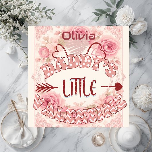 Daddys Little Valentine Soft Blush Pink Rose Ivory ジグソーパズル
