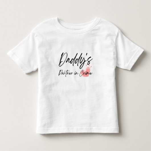 Daddy's Partner in Crime Toddler Girl T-Shirt トドラーTシャツ (正面)